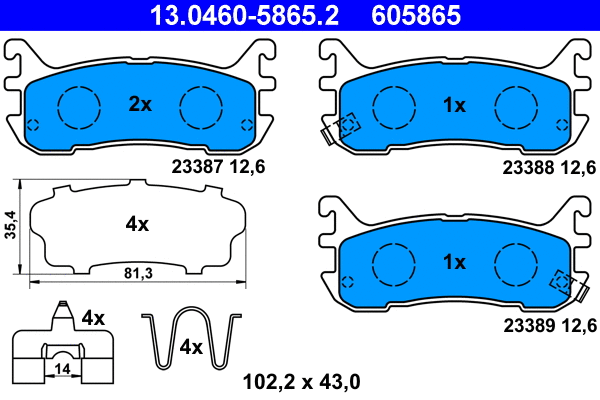 Brake Pad Set, disc brake (13.0460-5865.2)
