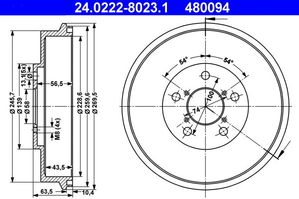 Brake Drum (24.0222-8023.1)