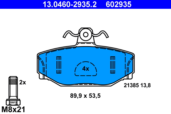 Brake Pad Set, disc brake (13.0460-2935.2)