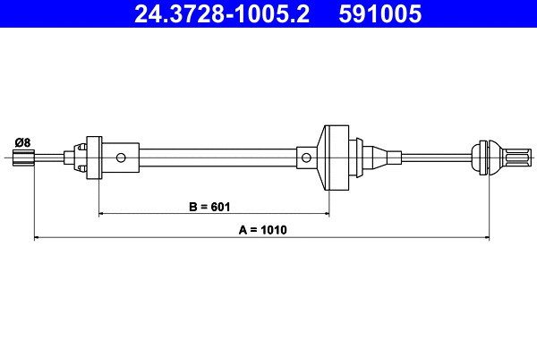 Cable Pull, clutch control (24.3728-1005.2)