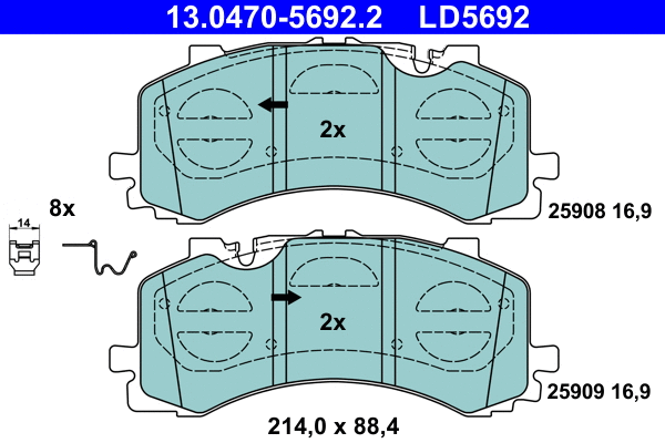 Brake Pad Set, disc brake (13.0470-5692.2)