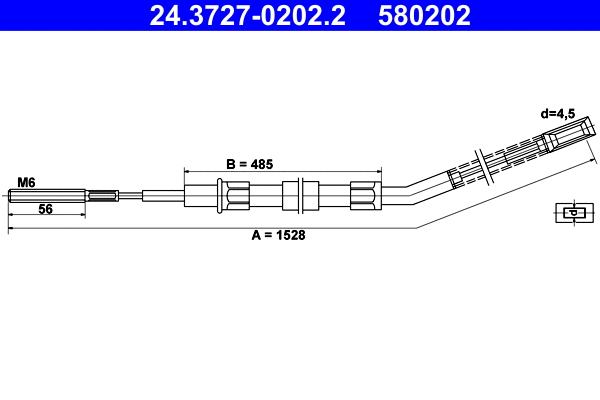 Cable Pull, parking brake (24.3727-0202.2)