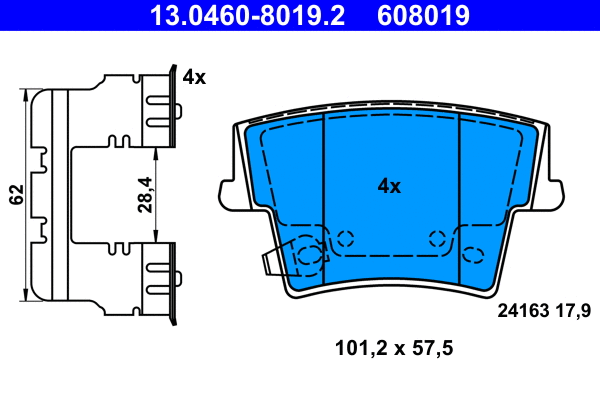 Brake Pad Set, disc brake (13.0460-8019.2)