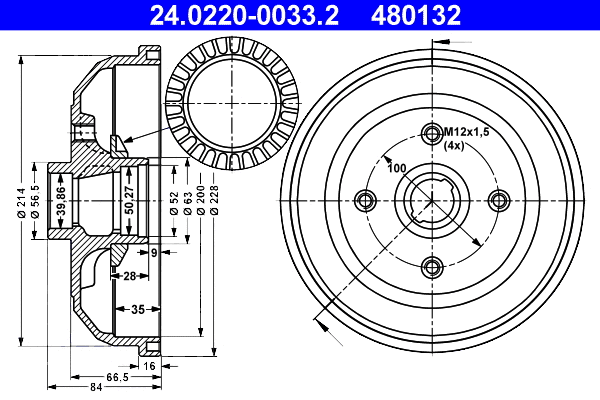 Brake Drum (24.0220-0033.2)