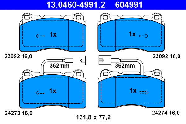 Brake Pad Set, disc brake (13.0460-4991.2)