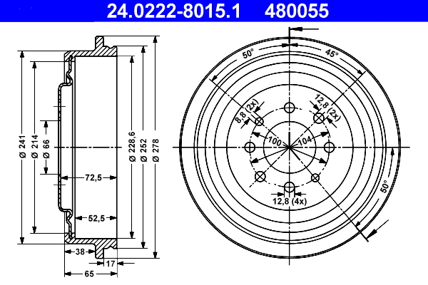Brake Drum (24.0222-8015.1)