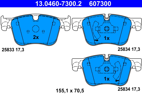 Brake Pad Set, disc brake (13.0460-7300.2)