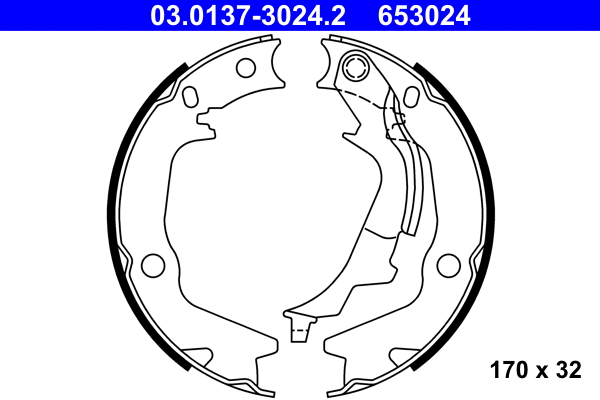 Brake Shoe Set, parking brake (03.0137-3024.2)