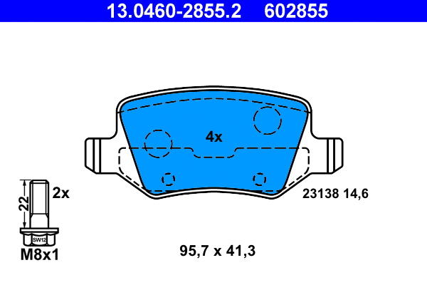 Brake Pad Set, disc brake (13.0460-2855.2)