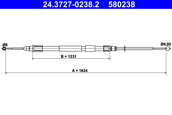 Cable Pull, parking brake (24.3727-0238.2)