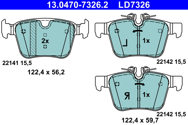 Brake Pad Set, disc brake (13.0470-7326.2)