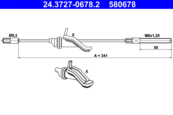 Cable Pull, parking brake (24.3727-0678.2)