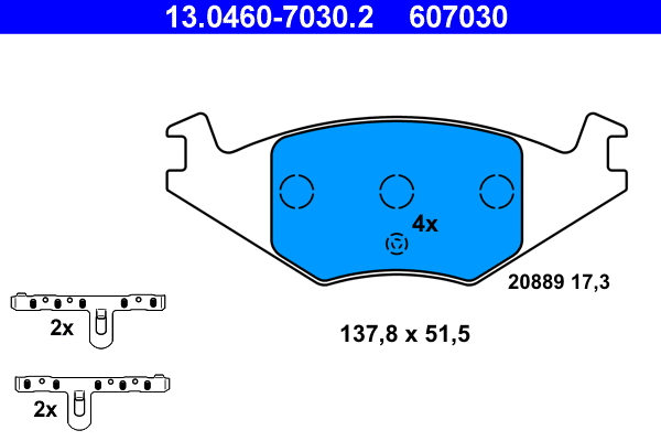 Brake Pad Set, disc brake (13.0460-7030.2)