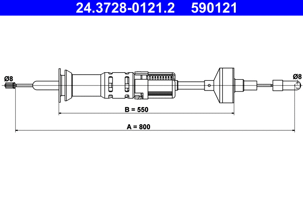 Cable Pull, clutch control (24.3728-0121.2)