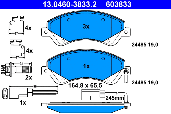 Brake Pad Set, disc brake (13.0460-3833.2)