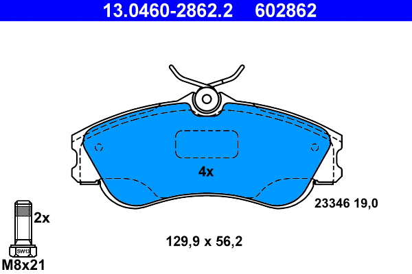Brake Pad Set, disc brake (13.0460-2862.2)