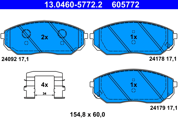 Brake Pad Set, disc brake (13.0460-5772.2)