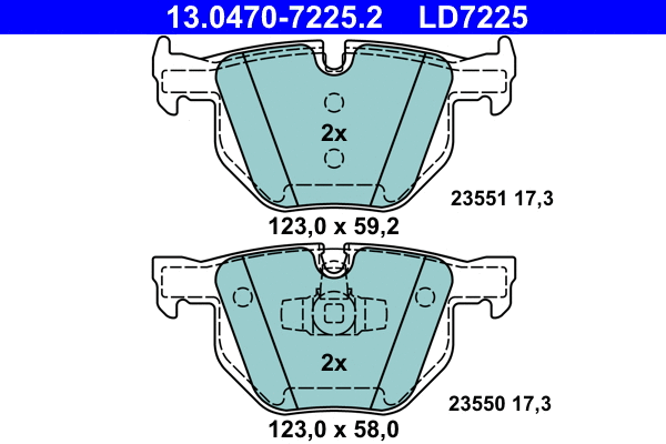 Brake Pad Set, disc brake (13.0470-7225.2)