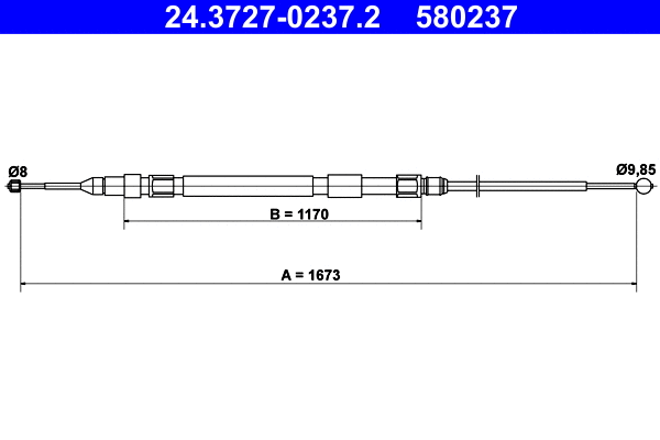Cable Pull, parking brake (24.3727-0237.2)