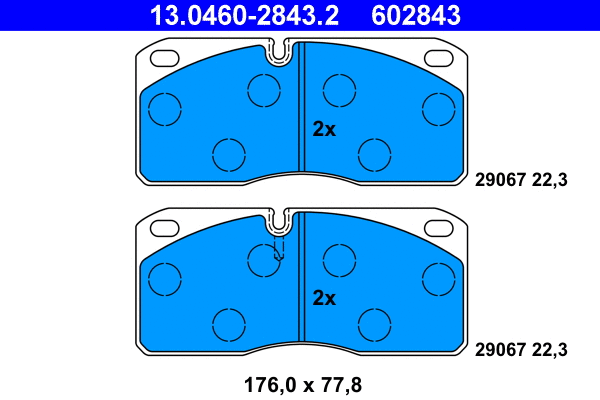 Brake Pad Set, disc brake (13.0460-2843.2)