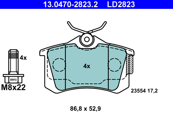 Brake Pad Set, disc brake (13.0470-2823.2)