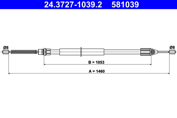 Cable Pull, parking brake (24.3727-1039.2)