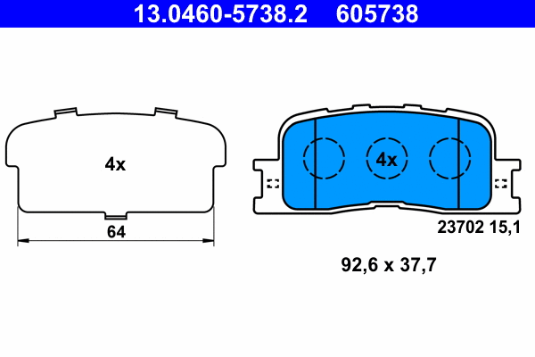 Brake Pad Set, disc brake (13.0460-5738.2)