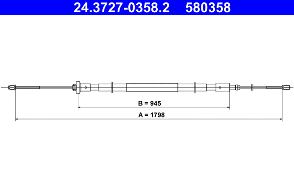 Cable Pull, parking brake (24.3727-0358.2)