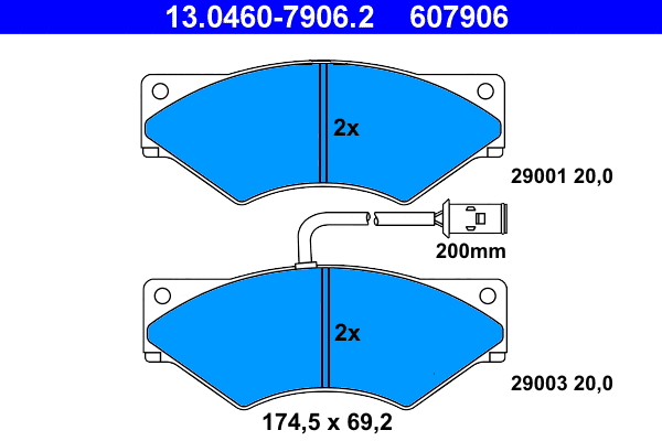 Brake Pad Set, disc brake (13.0460-7906.2)