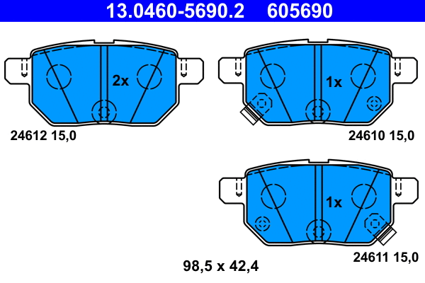 Brake Pad Set, disc brake (13.0460-5690.2)