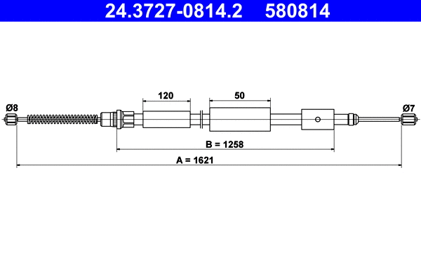 Cable Pull, parking brake (24.3727-0814.2)