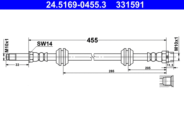 Brake Hose (24.5169-0455.3)
