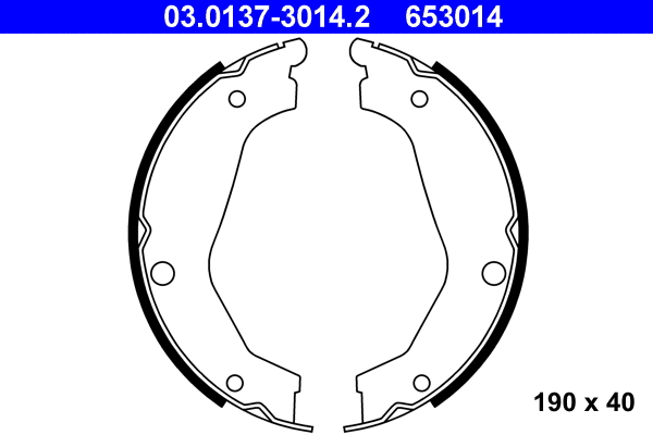 Brake Shoe Set, parking brake (03.0137-3014.2)