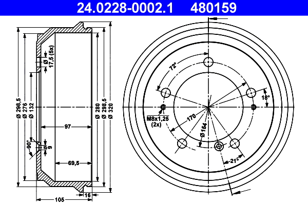 Brake Drum (24.0228-0002.1)