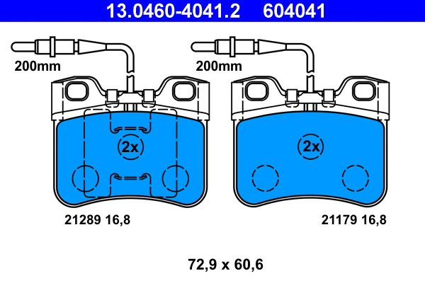 Brake Pad Set, disc brake (13.0460-4041.2)
