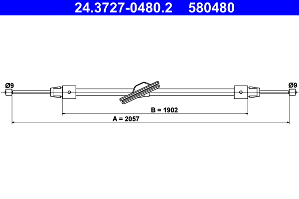 Cable Pull, parking brake (24.3727-0480.2)