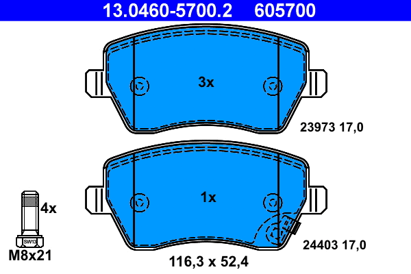 Brake Pad Set, disc brake (13.0460-5700.2)