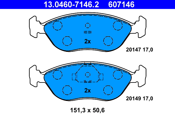 Brake Pad Set, disc brake (13.0460-7146.2)