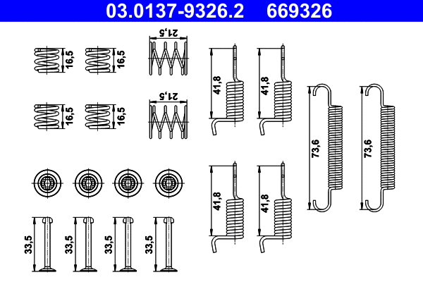 Accessory Kit, parking brake shoes (03.0137-9326.2)