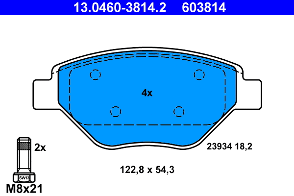 Brake Pad Set, disc brake (13.0460-3814.2)