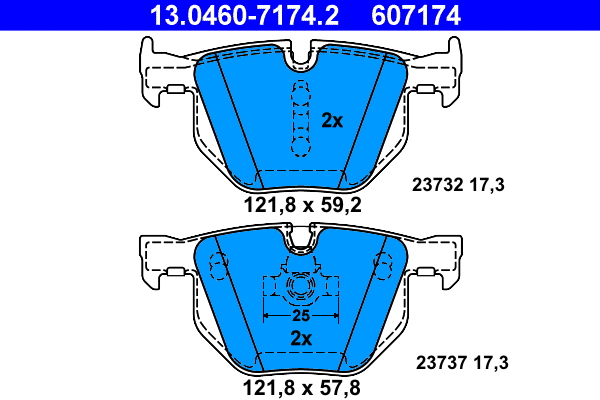 Brake Pad Set, disc brake (13.0460-7174.2)