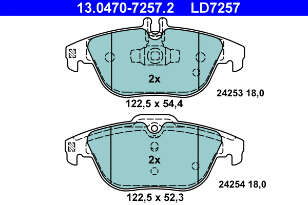 Brake Pad Set, disc brake (13.0470-7257.2)