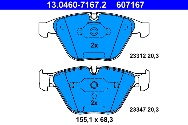 Brake Pad Set, disc brake (13.0460-7167.2)
