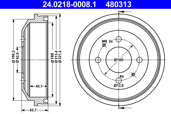 Brake Drum (24.0218-0008.1)