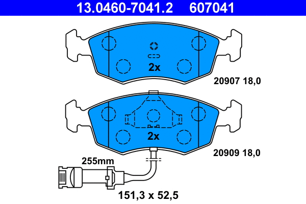 Brake Pad Set, disc brake (13.0460-7041.2)