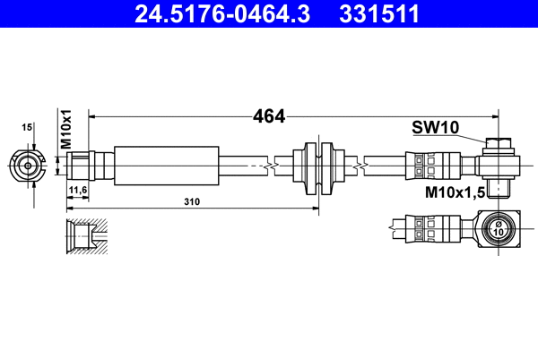 Brake Hose (24.5176-0464.3)