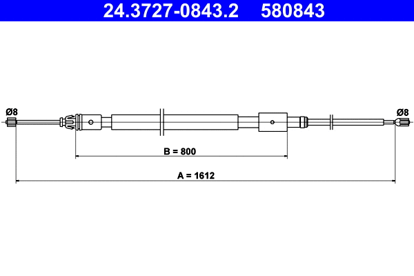 Cable Pull, parking brake (24.3727-0843.2)