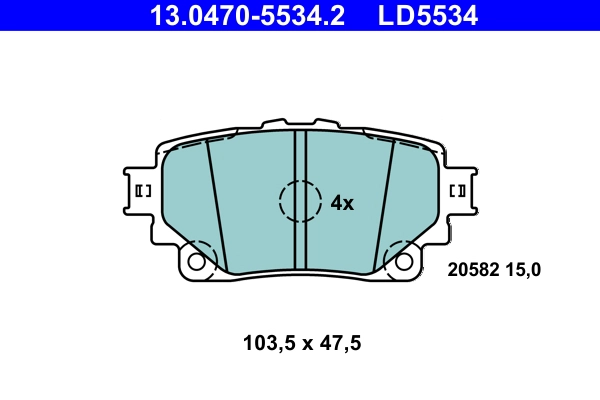 Brake Pad Set, disc brake (13.0470-5534.2)