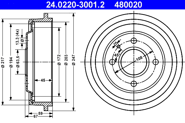 Brake Drum (24.0220-3001.2)