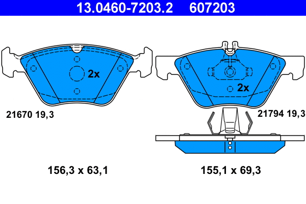 Brake Pad Set, disc brake (13.0460-7203.2)